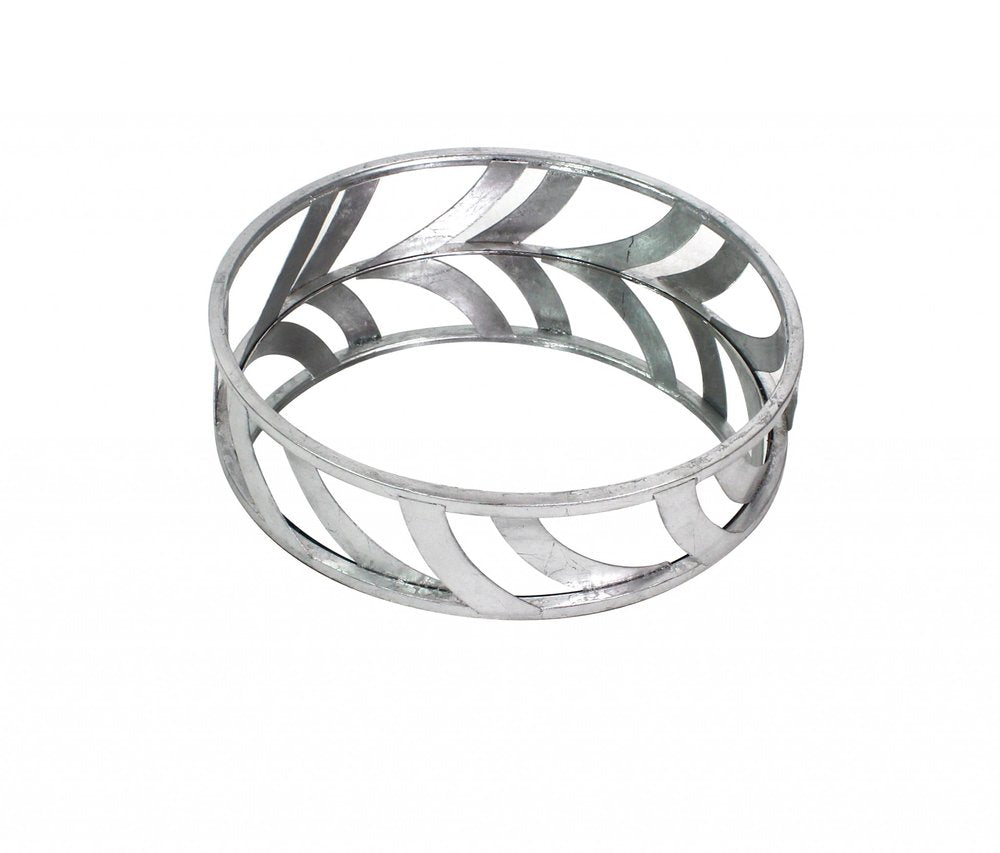 14" Silver Round Metal Geometric Vanity Tray HomeRoots