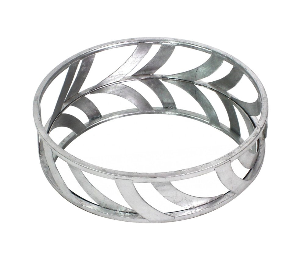 14" Silver Round Metal Geometric Vanity Tray HomeRoots