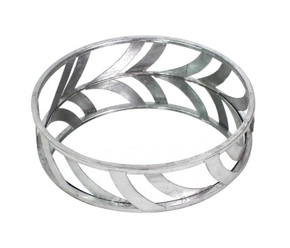 14" Silver Round Metal Geometric Vanity Tray HomeRoots