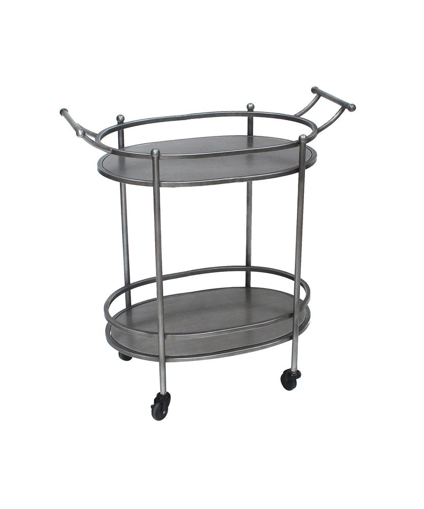 15 X 28 X 31 Bronze Antique Oval  Service Cart HomeRoots