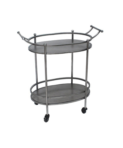 15 X 28 X 31 Bronze Antique Oval  Service Cart HomeRoots