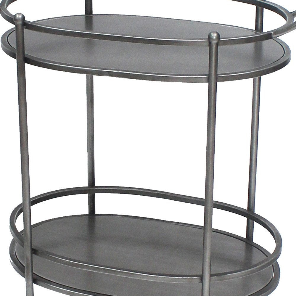 15 X 28 X 31 Bronze Antique Oval  Service Cart HomeRoots