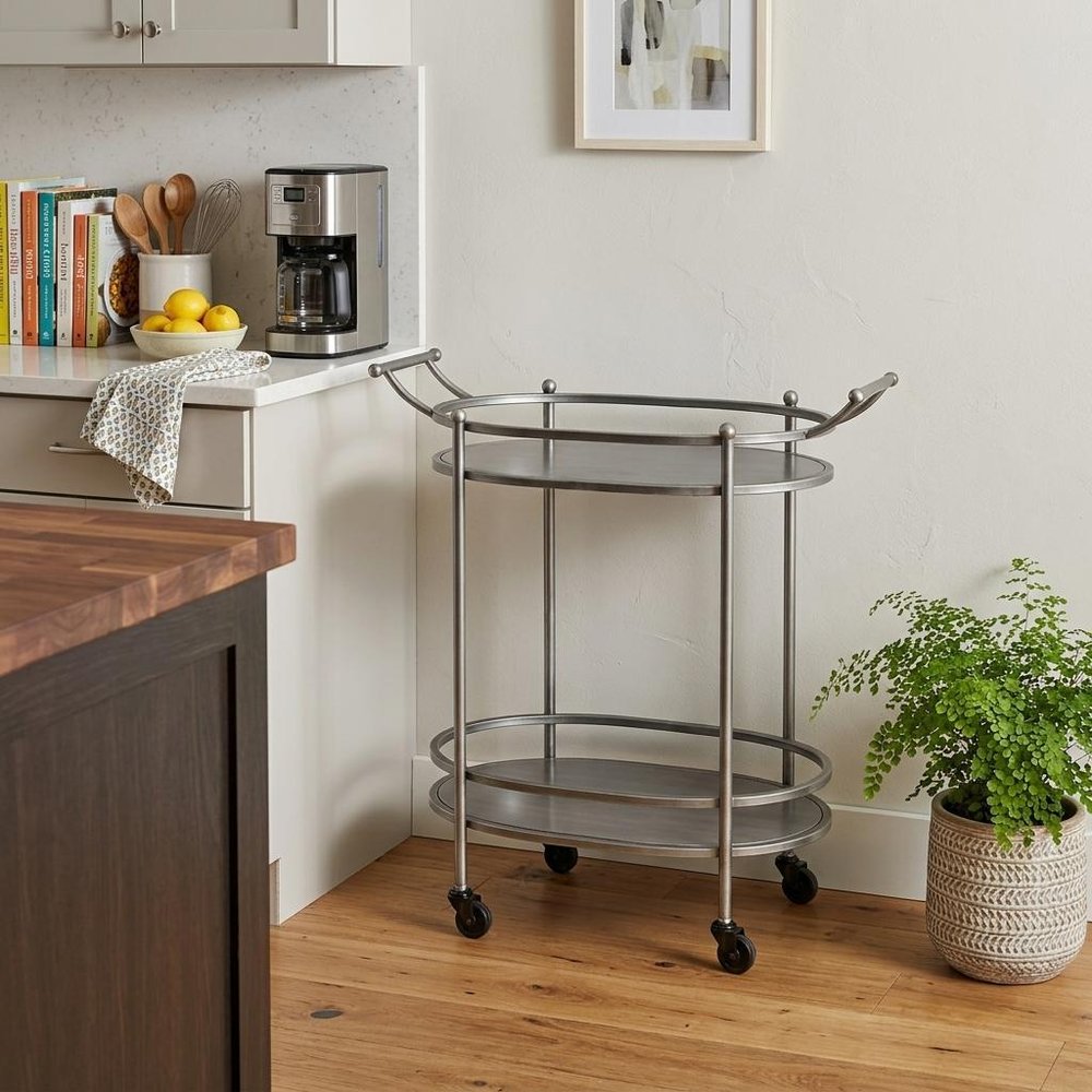 15 X 28 X 31 Bronze Antique Oval  Service Cart — view 1