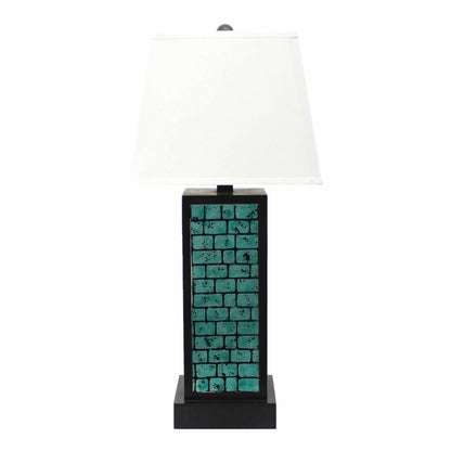 31" Black Metal Bedside Lamp With White Empire Shade HomeRoots