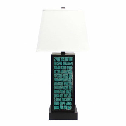 31" Black Metal Bedside Lamp With White Empire Shade HomeRoots