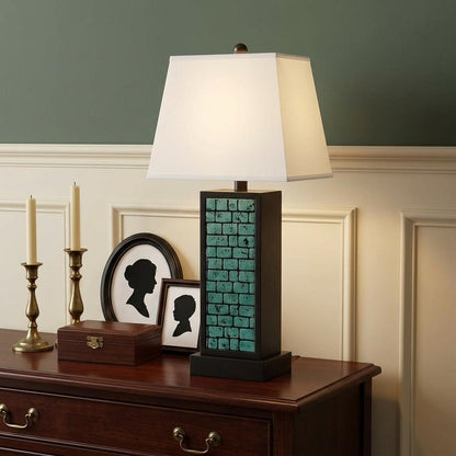 31" Black Metal Bedside Lamp With White Empire Shade HomeRoots