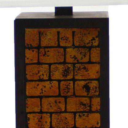 31" Black and Yellow Metal Bedside Table Lamp With White Empire Shade HomeRoots