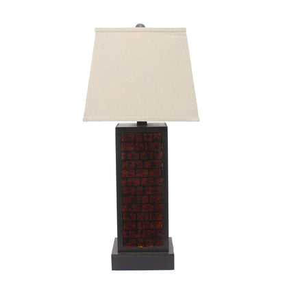 31" Black Metal Bedside Table Lamp With White Shade HomeRoots