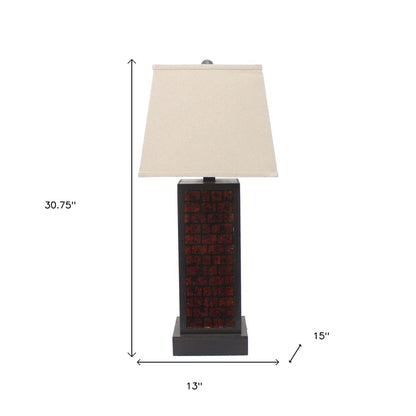 31" Black Metal Bedside Table Lamp With White Shade HomeRoots