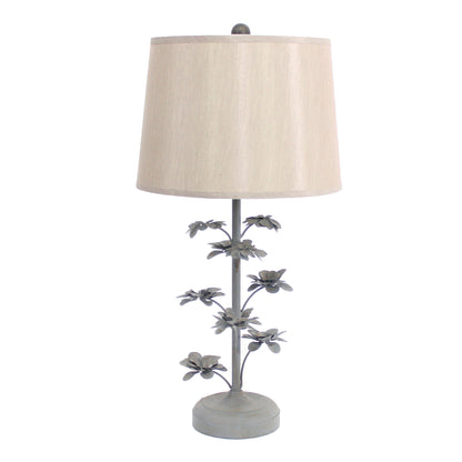 8 X 12 X 28 Gray Rustic Flowering Tree - Table Lamp