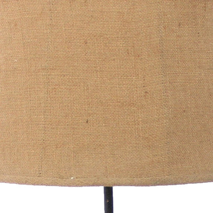 28" Distressed Gray Metal Novelty Bedside Lamp With Khaki Drum Shade HomeRoots