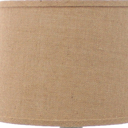 26" Gray Metal Table Lamp With Brown Drum Shade HomeRoots
