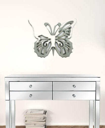 23" X 19" X 4" Gray Rustic Butterfly Wooden  Wall Decor HomeRoots