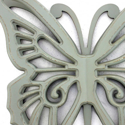 23" X 19" Gray Butterfly Wood Hanging Dimensional Sculpture HomeRoots