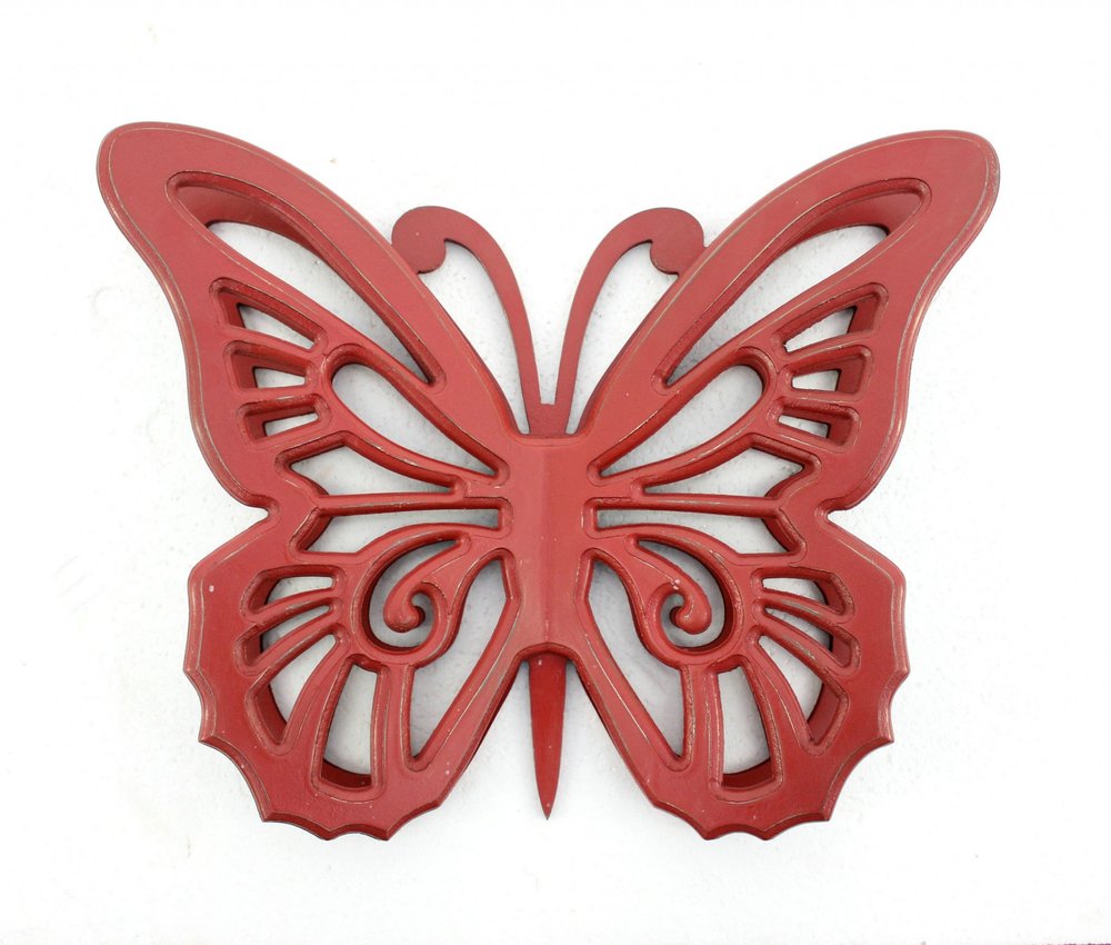 23" X 19" Gray Butterfly Wood Hanging Dimensional Sculpture HomeRoots
