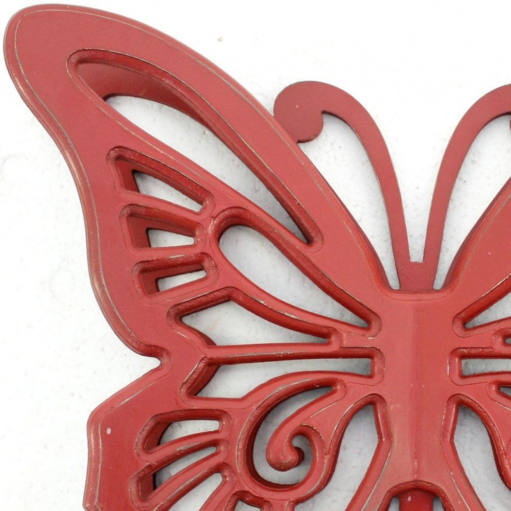 23" X 19" Gray Butterfly Wood Hanging Dimensional Sculpture HomeRoots