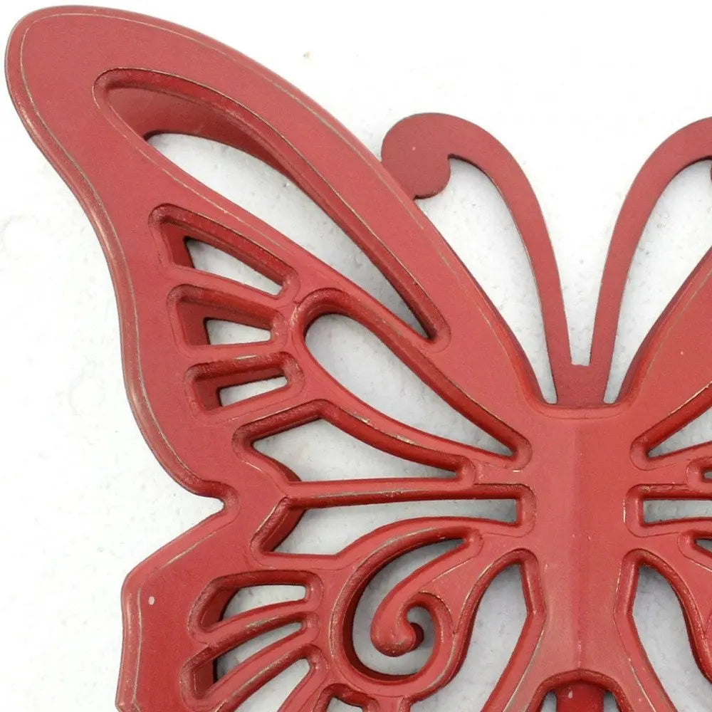23" X 19" X 4" Gray Rustic Butterfly Wooden  Wall Decor HomeRoots