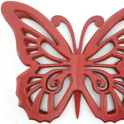 23" X 19" Gray Butterfly Wood Hanging Dimensional Sculpture HomeRoots
