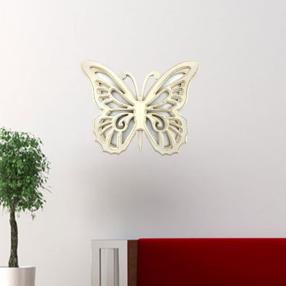 23" X 19" X 4" Gray Rustic Butterfly Wooden  Wall Decor