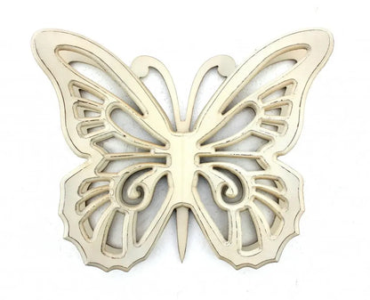 23" X 19" X 4" Gray Rustic Butterfly Wooden  Wall Decor HomeRoots