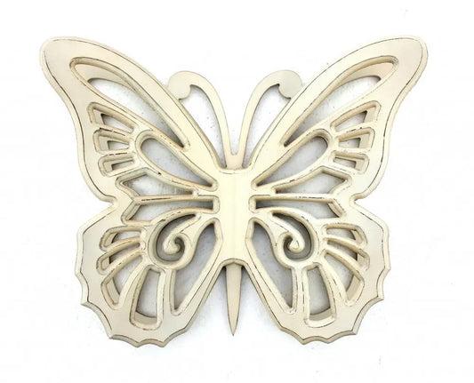 23" X 19" X 4" Gray Rustic Butterfly Wooden  Wall Decor HomeRoots