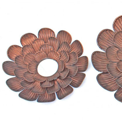 Set of Three Copper Novelty Metal Framed Accent Mirror HomeRoots