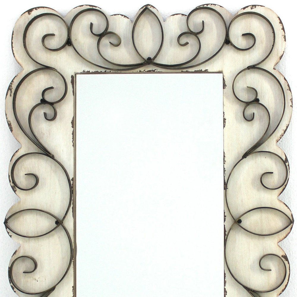 33" White Wood Framed Accent Mirror HomeRoots
