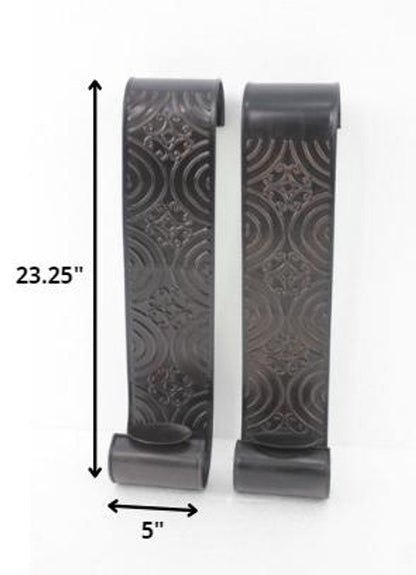 Set of Two Brown Metal Wall Sconce Candle Holders HomeRoots