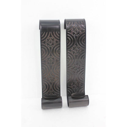 Set of Two Brown Metal Wall Sconce Candle Holders HomeRoots
