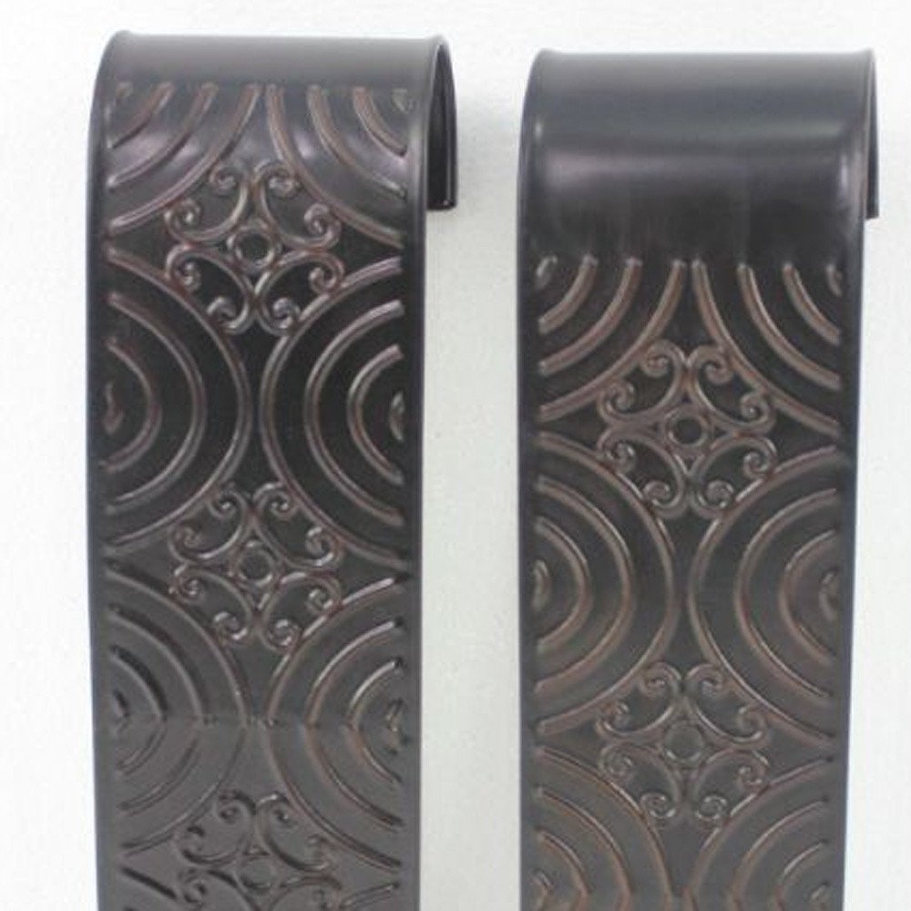 Set of Two Brown Metal Wall Sconce Candle Holders HomeRoots