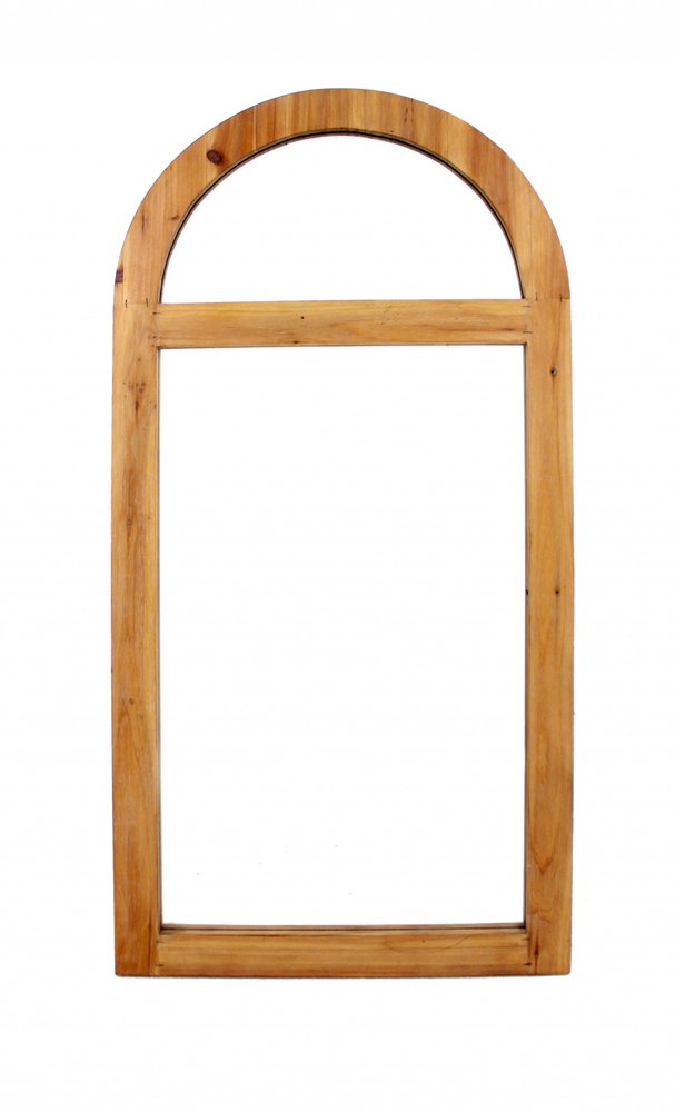 24" Brown Wood Arch Framed Accent Mirror HomeRoots