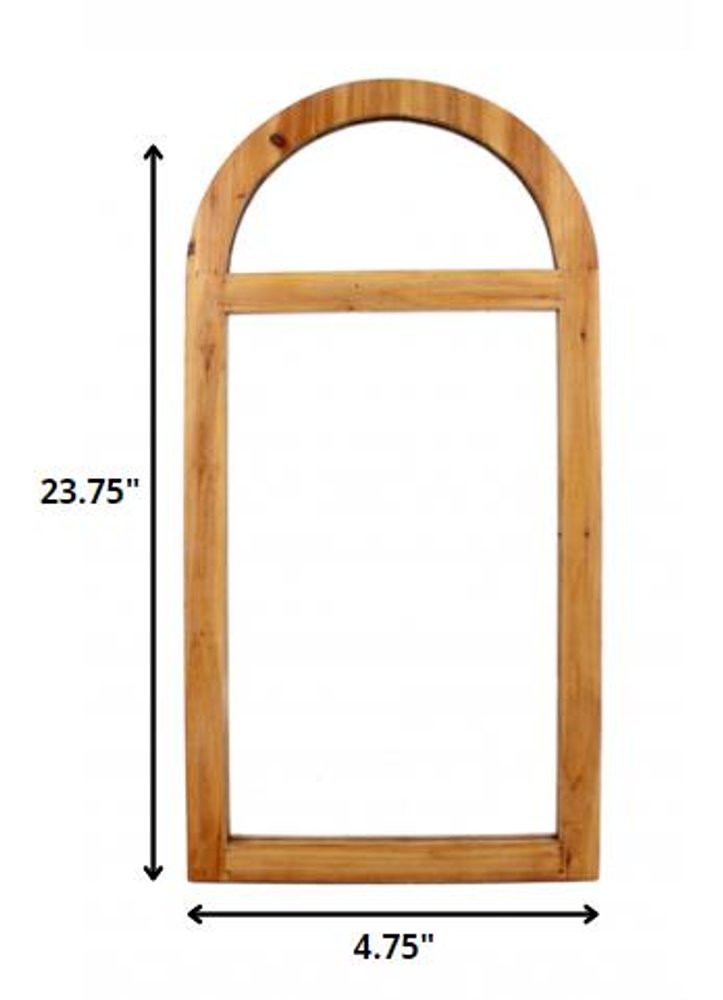 24" Brown Wood Arch Framed Accent Mirror HomeRoots