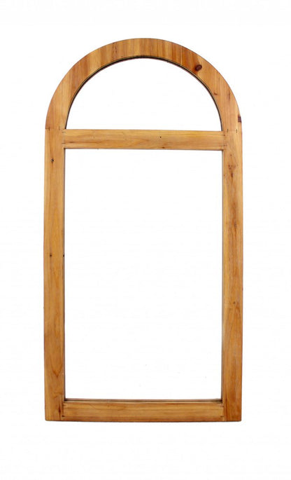 24" Brown Wood Arch Framed Accent Mirror HomeRoots