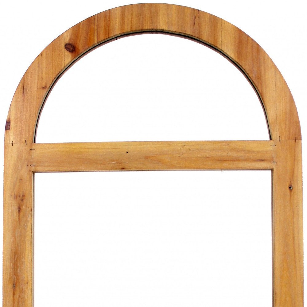 24" Brown Wood Arch Framed Accent Mirror HomeRoots