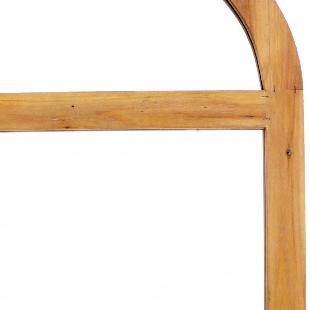 24" Brown Wood Arch Framed Accent Mirror HomeRoots
