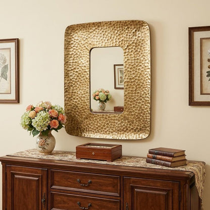 28" Gold Metal Framed Accent Mirror HomeRoots