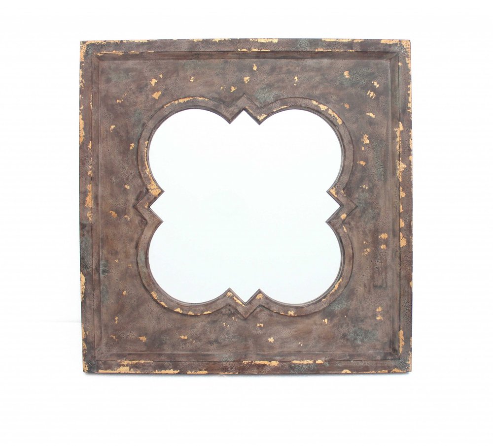 36" Bronze Square Wood Framed Accent Mirror HomeRoots