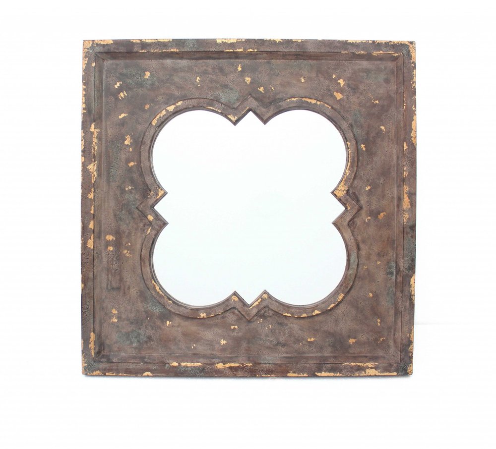 36" Bronze Square Wood Framed Accent Mirror HomeRoots