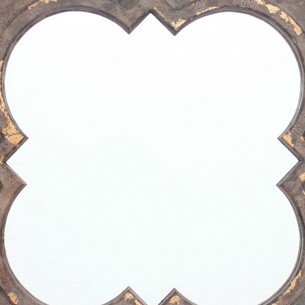 36" Bronze Square Wood Framed Accent Mirror HomeRoots