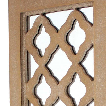 17" Tan Solid Wood Wall Sconce Candle Holder HomeRoots
