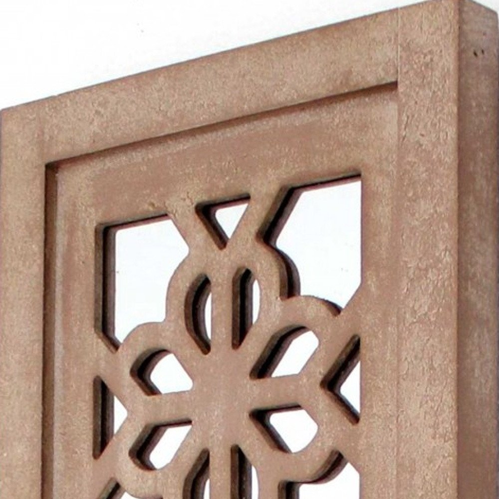Set of Two Tan Lattice Wall Sconce Candle Holders HomeRoots
