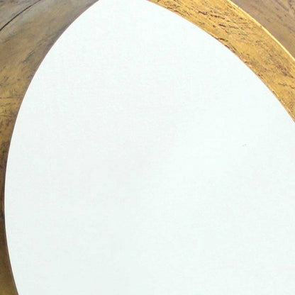 36" Gold Round Solid Wood Framed Accent Mirror HomeRoots