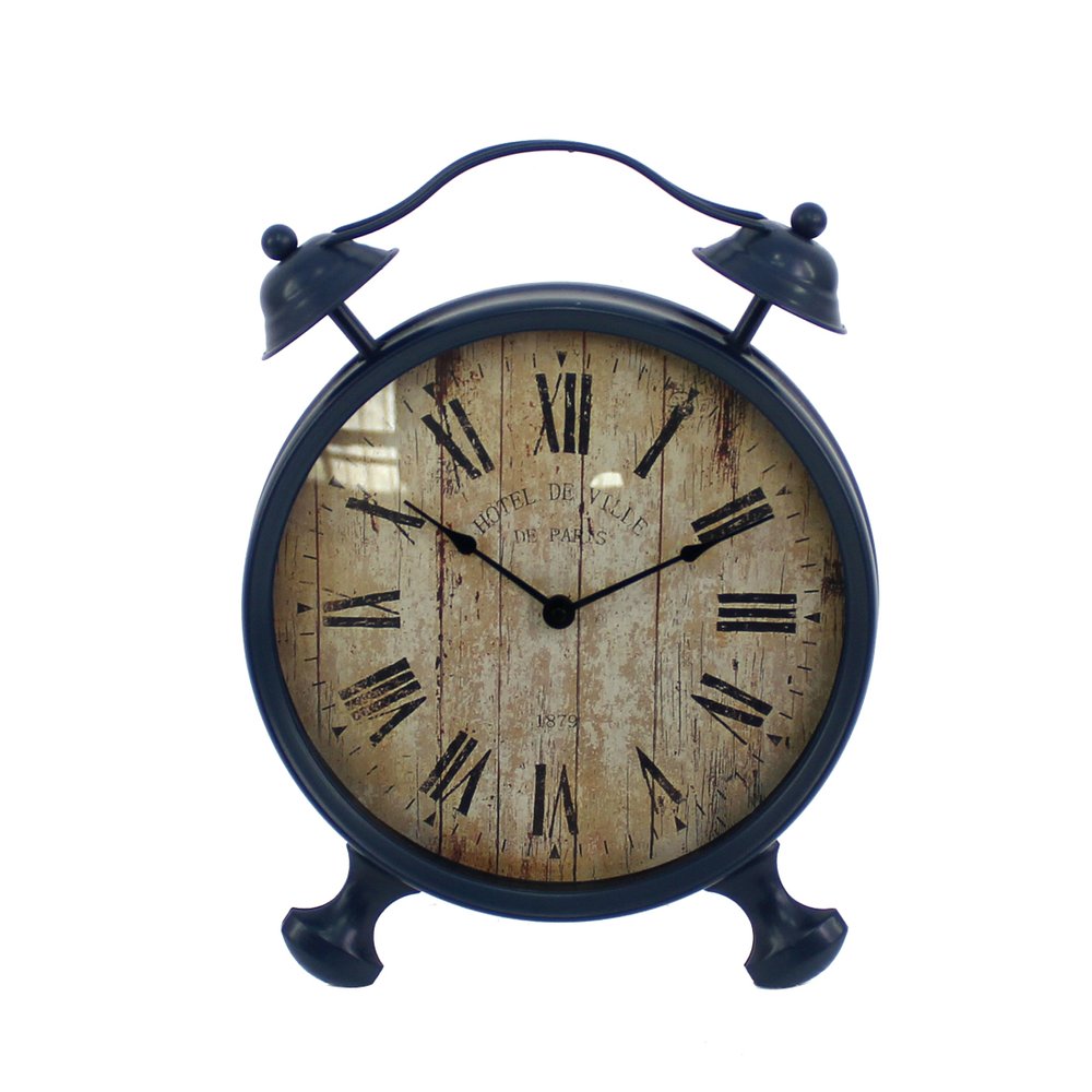 3" Round Blue Glass Analog Wall Clock HomeRoots