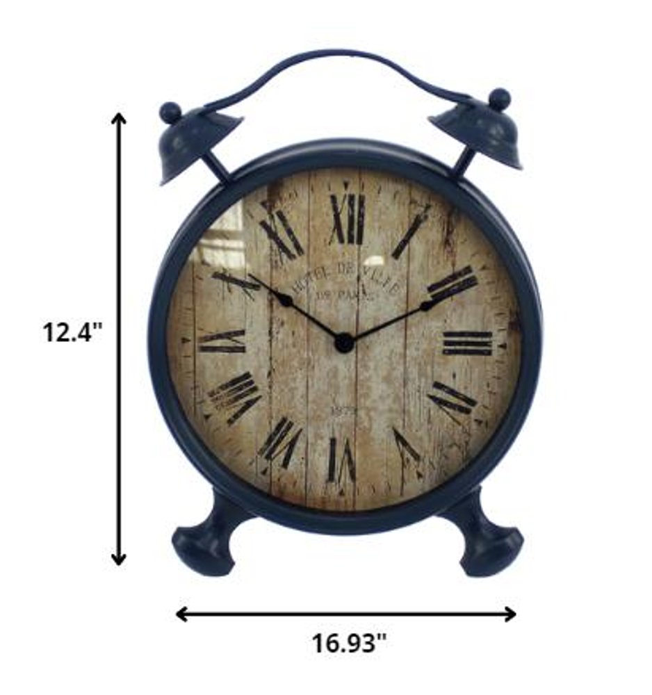 3" Round Blue Glass Analog Wall Clock HomeRoots