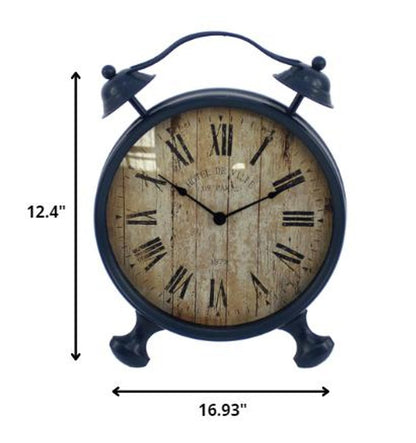 3" Round Blue Glass Analog Wall Clock HomeRoots