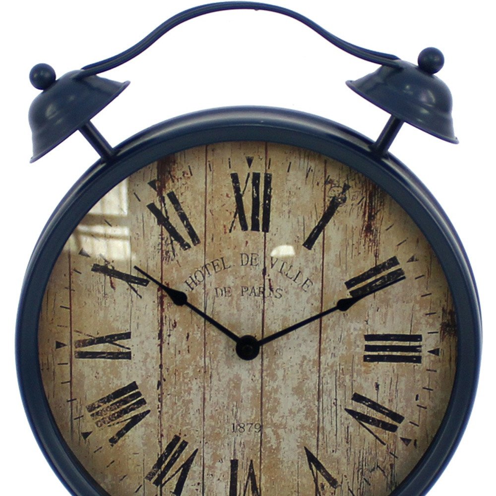 3" Round Blue Glass Analog Wall Clock HomeRoots