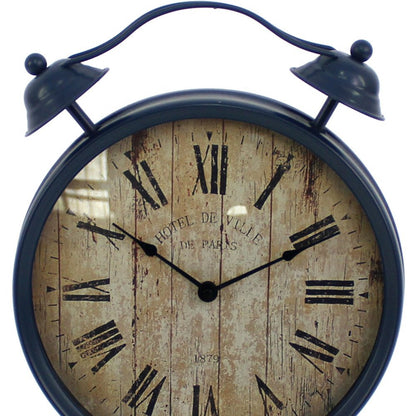 3" Round Blue Glass Analog Wall Clock HomeRoots