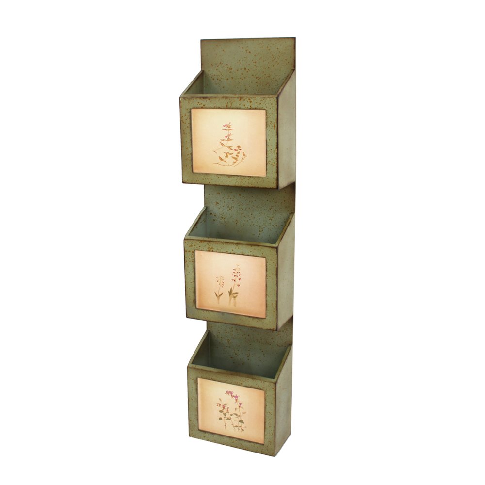 42" X 10" X 5" Green Rustic Vertical - Newspaper & Magazine Rack HomeRoots