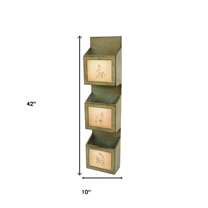42" X 10" X 5" Green Rustic Vertical - Newspaper & Magazine Rack HomeRoots
