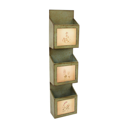 42" X 10" X 5" Green Rustic Vertical - Newspaper & Magazine Rack HomeRoots